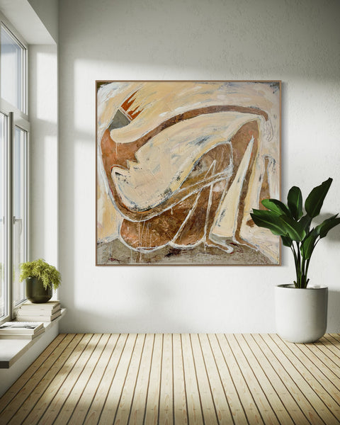 Orange Crown Lady - 145cm x 145cm