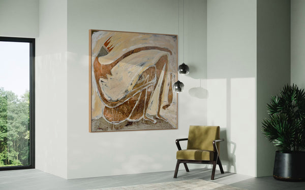 Orange Crown Lady - 145cm x 145cm