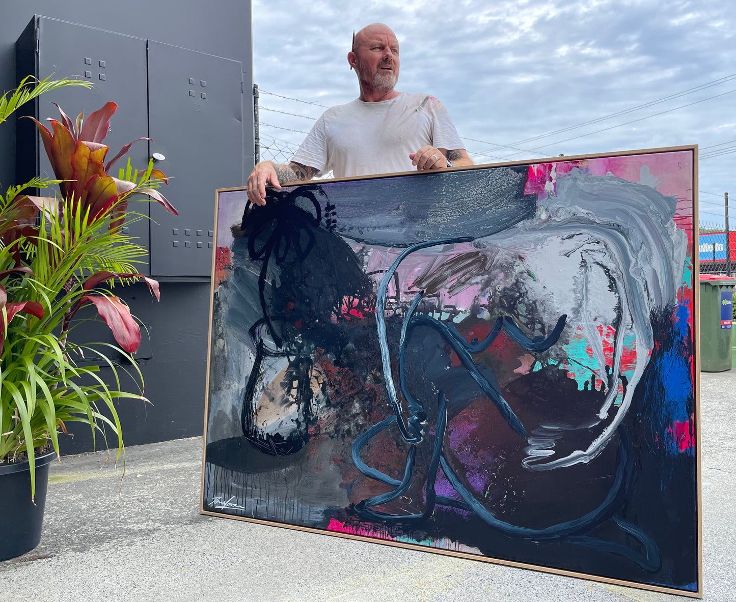 𝙼𝚊𝚍𝚊𝚖𝚎 𝙱𝚕𝚎𝚞 𝚎𝚝 𝙷𝚒𝚋𝚒𝚜𝚌𝚞𝚜. - 120cm x 170cm